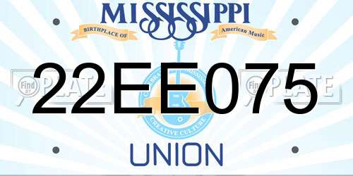 22EE075 Mississippi License Plate