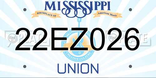 22EZ026 Mississippi License Plate