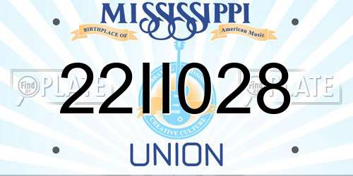 22II028 Mississippi License Plate