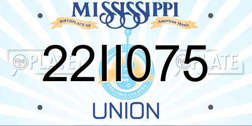 22II075 Mississippi License Plate