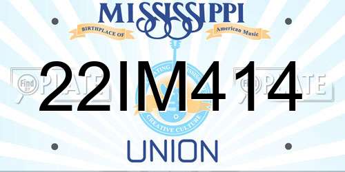 22IM414 Mississippi License Plate