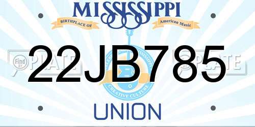 22JB785 Mississippi License Plate