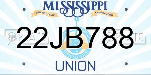 22JB788 Mississippi License Plate