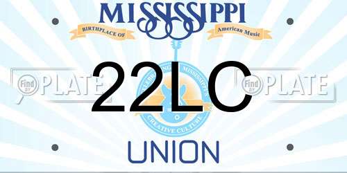 22LC Mississippi License Plate