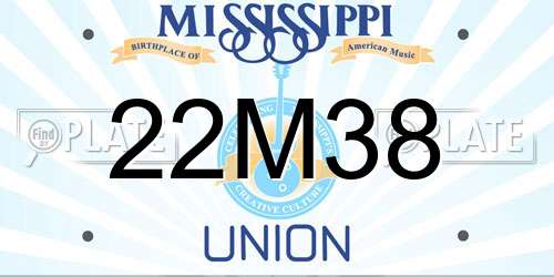 22M38 Mississippi License Plate