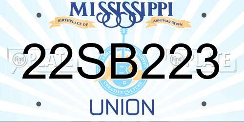 22SB223 Mississippi License Plate