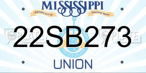 22SB273 Mississippi License Plate