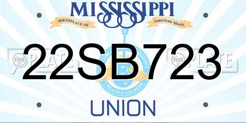 22SB723 Mississippi License Plate
