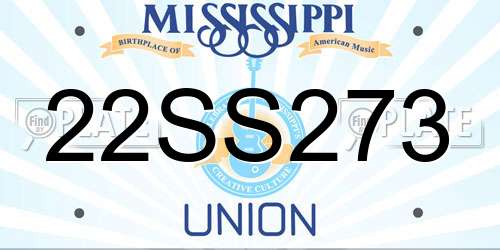 22SS273 Mississippi License Plate