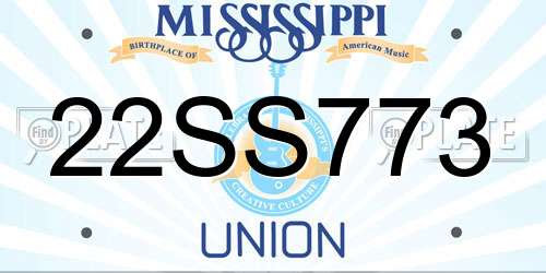 22SS773 Mississippi License Plate