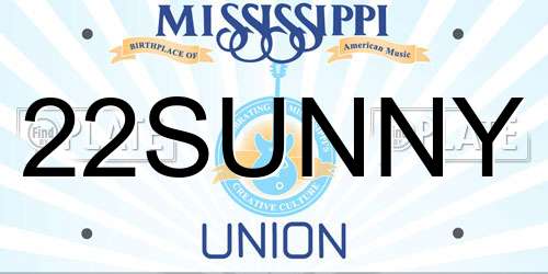 22SUNNY Mississippi License Plate