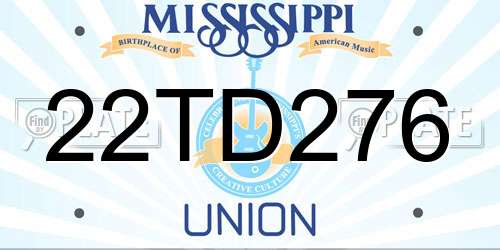 22TD276 Mississippi License Plate