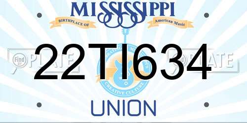 22TI634 Mississippi License Plate