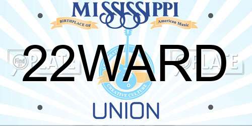 22WARD Mississippi License Plate