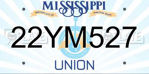 22YM527 Mississippi License Plate
