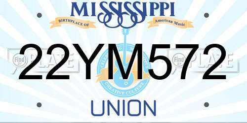 22YM572 Mississippi License Plate