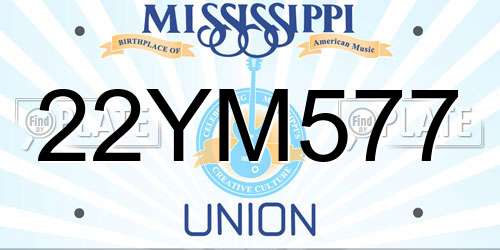 22YM577 Mississippi License Plate