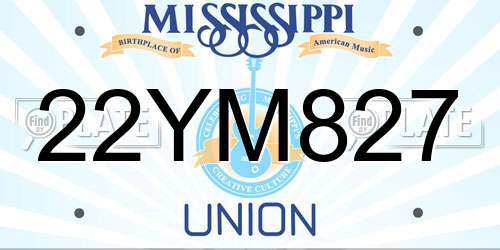 22YM827 Mississippi License Plate