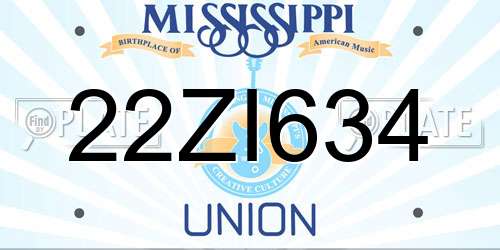 22ZI634 Mississippi License Plate