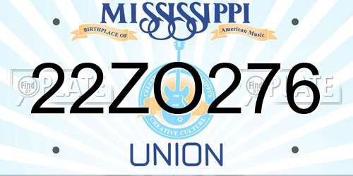 22ZO276 Mississippi License Plate