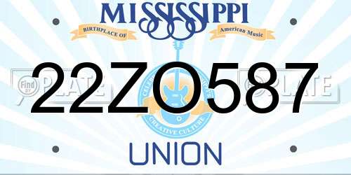 22ZO587 Mississippi License Plate