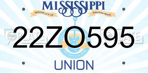 22ZO595 Mississippi License Plate