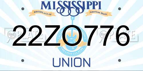 22ZO776 Mississippi License Plate