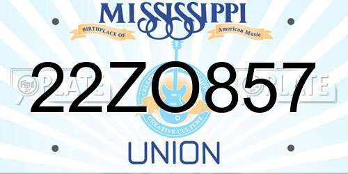 22ZO857 Mississippi License Plate