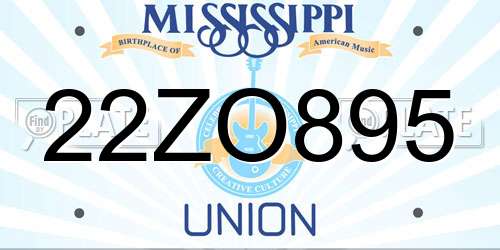 22ZO895 Mississippi License Plate