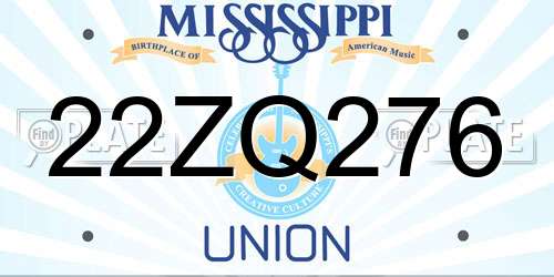 22ZQ276 Mississippi License Plate