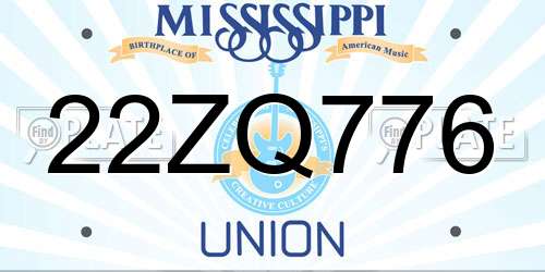 22ZQ776 Mississippi License Plate