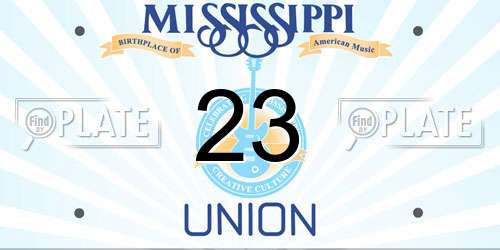 23 Mississippi License Plate