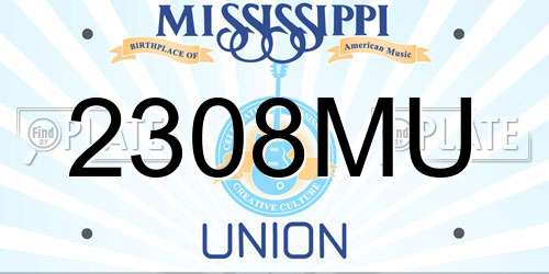 2308MU Mississippi License Plate