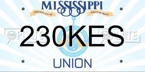 230KES Mississippi License Plate