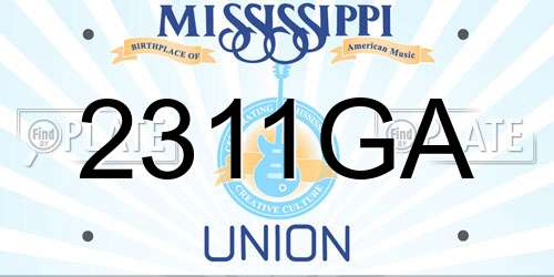 2311GA Mississippi License Plate