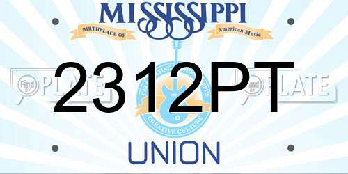 2312PT Mississippi License Plate