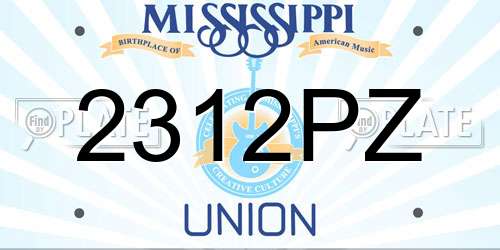 2312PZ Mississippi License Plate