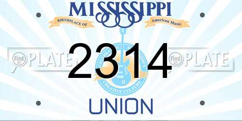 2314 Mississippi License Plate