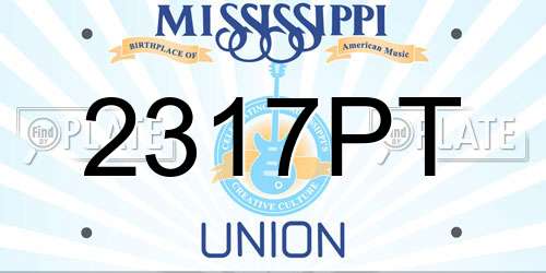 2317PT Mississippi License Plate