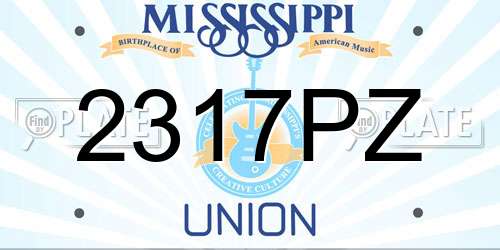 2317PZ Mississippi License Plate