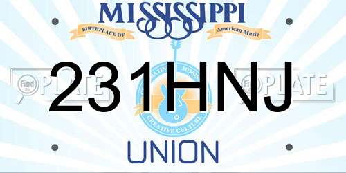 231HNJ Mississippi License Plate