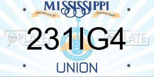 231IG4 Mississippi License Plate
