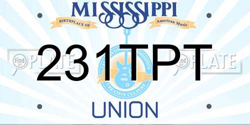 231TPT Mississippi License Plate