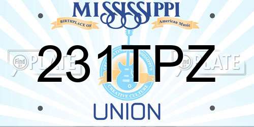 231TPZ Mississippi License Plate