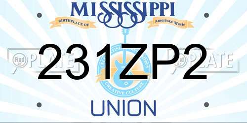 231ZP2 Mississippi License Plate