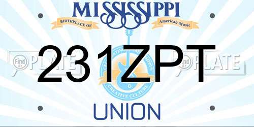 231ZPT Mississippi License Plate