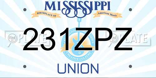 231ZPZ Mississippi License Plate