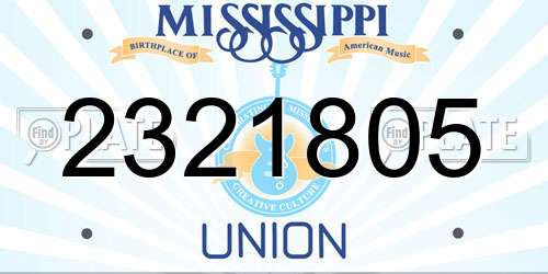 2321805 Mississippi License Plate