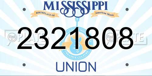 2321808 Mississippi License Plate