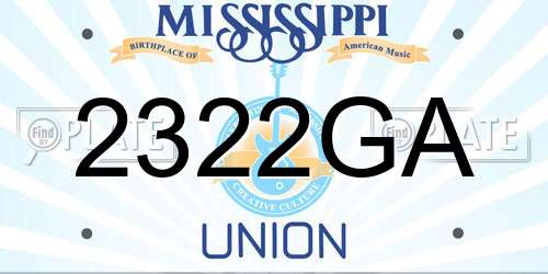 2322GA Mississippi License Plate